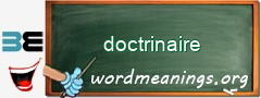 WordMeaning blackboard for doctrinaire